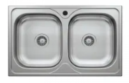 May Stainless Kitchen Sink Double Bowl (square) 800 X 500mm With Waste And Bottle Trap-cabinet