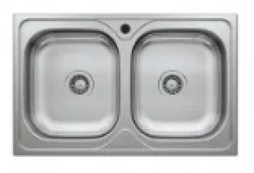 May Stainless Kitchen Sink Double Bowl (square) 780 X 440mm With Waste And Bottle Trap-cabinet