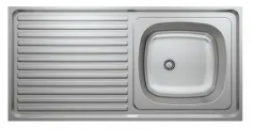 May Stainless Kitchen Sink Single Bowl, Single Drain 900x500 With Waste And Bottle Trap-overlay