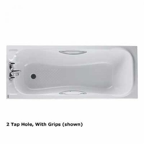 Signature Acrylic Bath 1700x700mm, 165 Ltrs No Tap Holes With Chrome Plated Grips